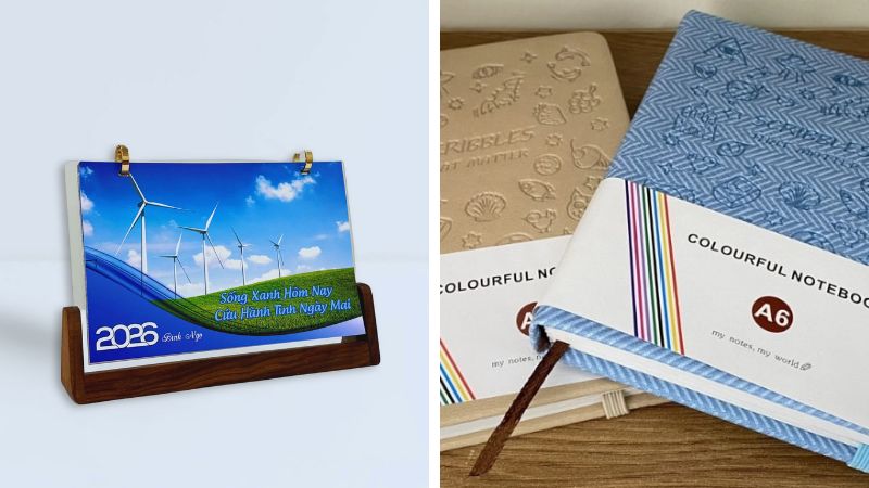 Lịch để bàn và sổ tay