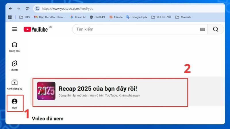 Chọn mục “Recap 2025 của bạn đây rồi!” Chọn mục “Recap 2025 của bạn đây rồi!”
