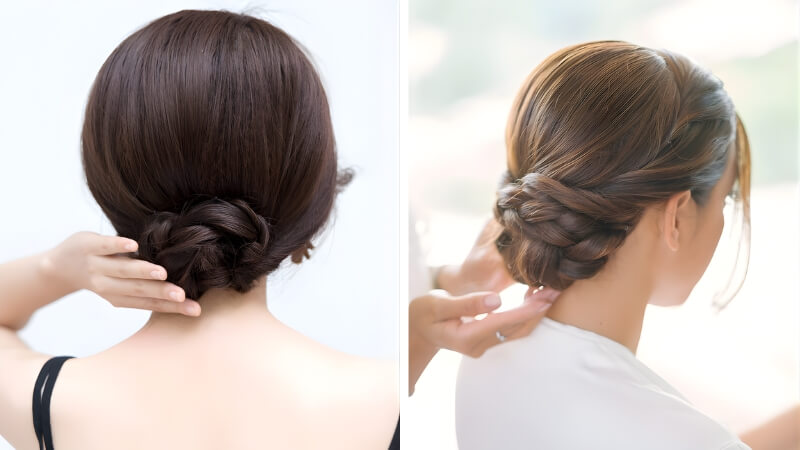 Tóc tết giả búi thấp kiểu Hà Lan Tóc tết giả búi thấp kiểu Hà Lan