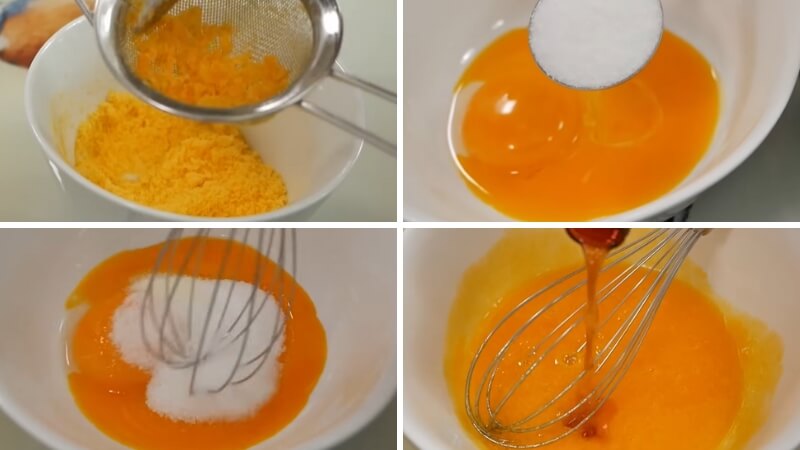 Bước 1: Chuẩn bị trứng muối và trứng gà Bước 1: Chuẩn bị trứng muối và trứng gà