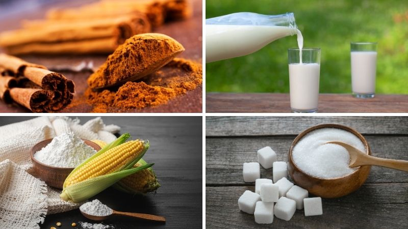 Nguyên liệu làm sữa quế truyền thống