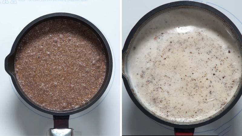 Bước 2: Đun sôi sữa