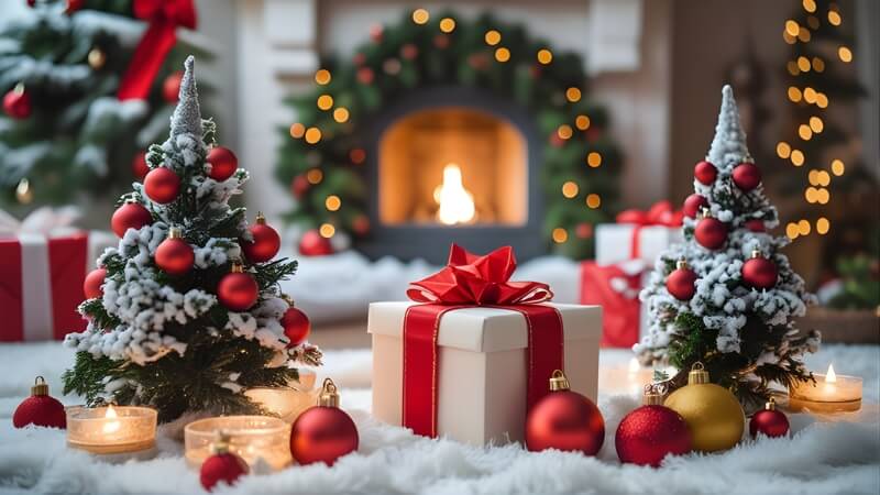 Phong cách Giáng sinh ấm áp thường sử dụng ánh nến và đèn trang trí