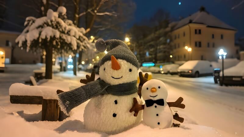 Hình ảnh Giáng sinh phong cách dễ thương với màu sắc nhẹ nhàng và chi tiết trang trí nhỏ xinh