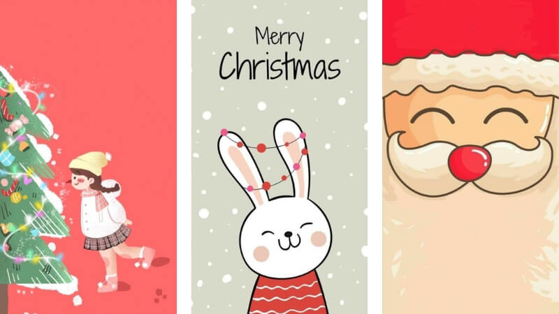 Hình nền Giáng sinh cho điện thoại thiết kế rõ ràng, vùng trung tâm để hiển thị thông báo không bị che khuất