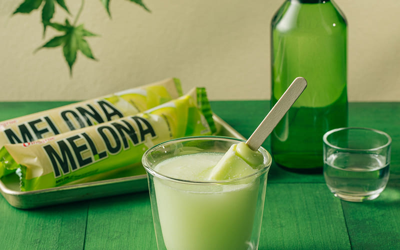 Melona Soju (Soju + Kem cá/Kem dưa lưới)