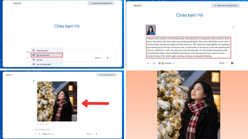 Cách tạo ảnh Noel bằng Gemini AI
