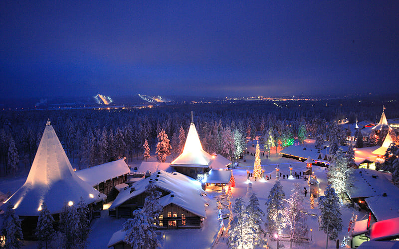 Ngôi làng Giáng Sinh cổ tích giữa tuyết trắng