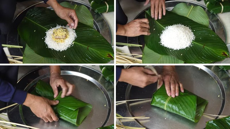 Gói bánh chưng đơn giản Gói bánh chưng đơn giản