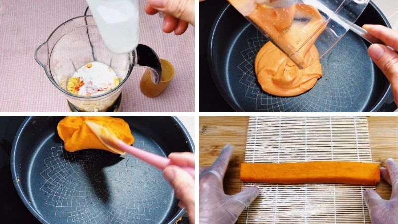 Làm nhân trứng muối chay Làm nhân trứng muối chay