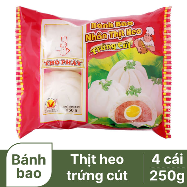 Bánh bao nhân thịt heo trứng cút Thọ Phát 250g