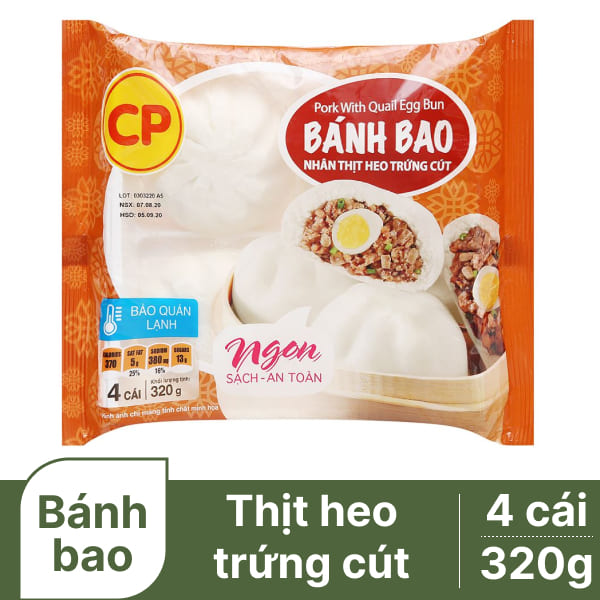 Bánh bao nhân thịt heo trứng cút C.P 320g