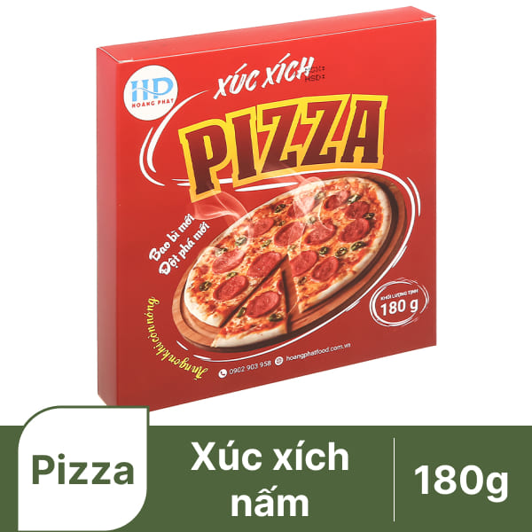 Pizza xúc xích xông khói nấm hương Hoàng Phát 180g