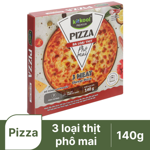 Bánh pizza 3 loại thịt phô mai Kitkool hộp 140g