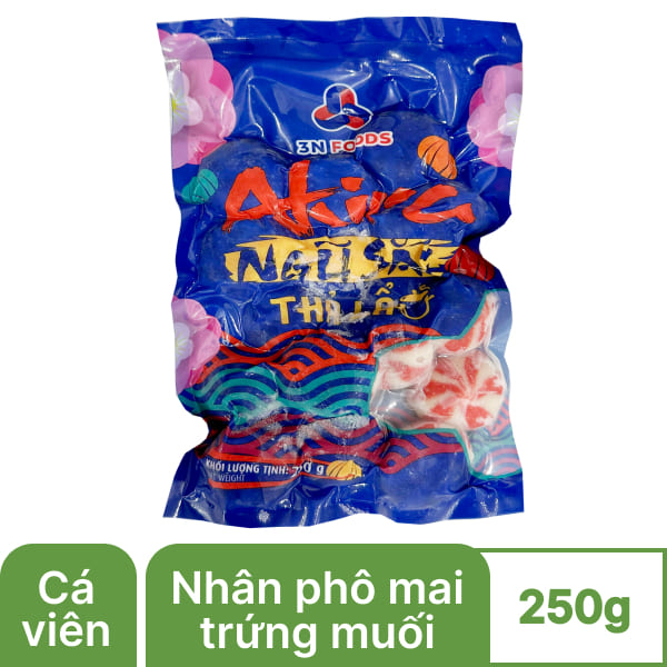 Thả lẩu Surimi nhân phô mai trứng muối 3N Foods 250g