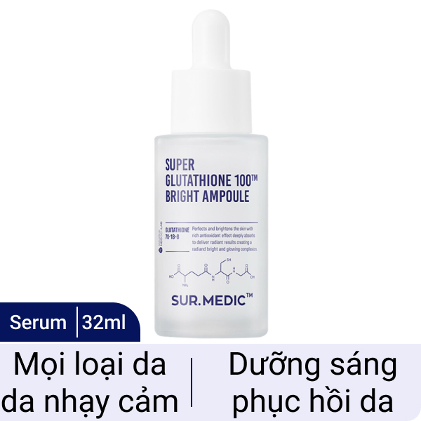 covid vaccine glutathione Tinh Chất Dưỡng Trắng Da Sur.Medic Super Glutathione 100 Bright Ampoul main image 0