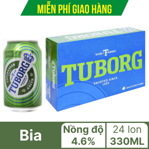 Thùng 24 lon bia Tuborg 330ml
