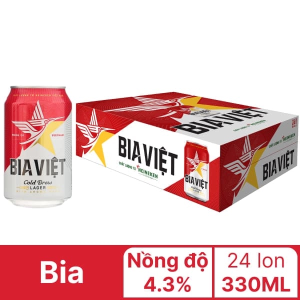 Thùng 24 lon bia Bia Việt 330ml