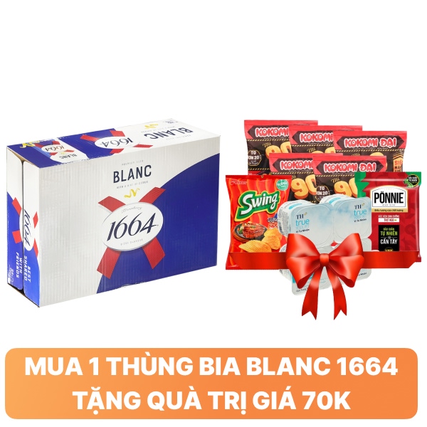 Thùng 24 lon bia Blanc 1664 330ml