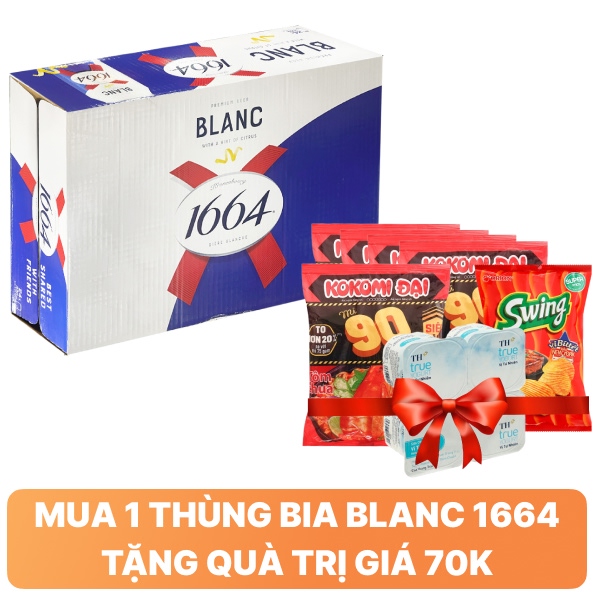 Thùng 24 lon bia Blanc 1664 330ml