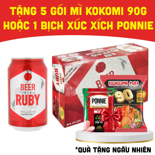 Thùng 24 lon Bia Red Ruby 330ml