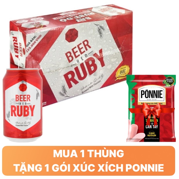 Thùng 24 lon Bia Red Ruby 330ml