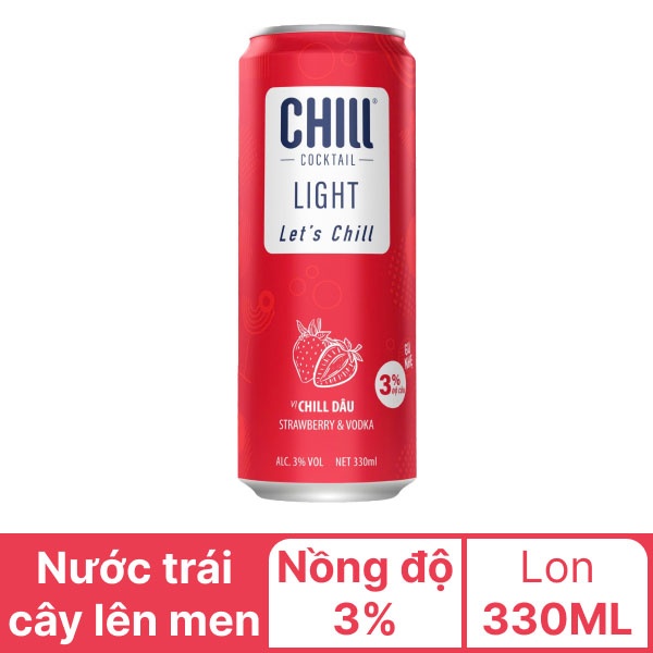 Cocktail dâu Chill Strawberry Vodka lon 330ml