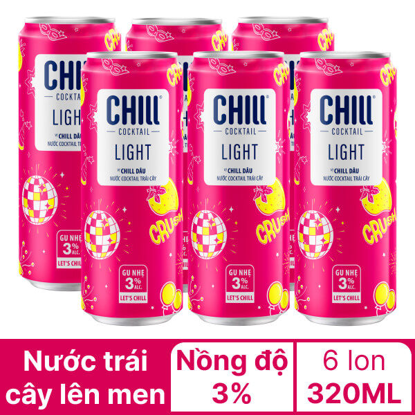 6 lon cocktail dâu Chill Strawberry Vodka 320ml