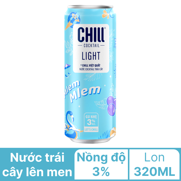 Cocktail việt quất Chill Blueberry Vodka lon 320ml