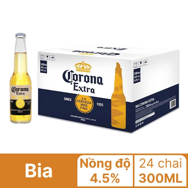 Thùng 24 chai bia Corona Extra 300ml