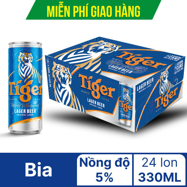Thùng 24 lon bia Tiger 330ml
