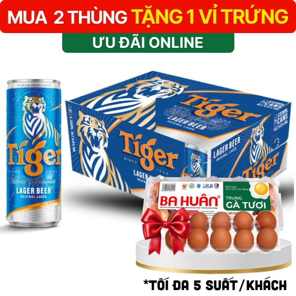 Thùng 24 lon bia Tiger 330ml