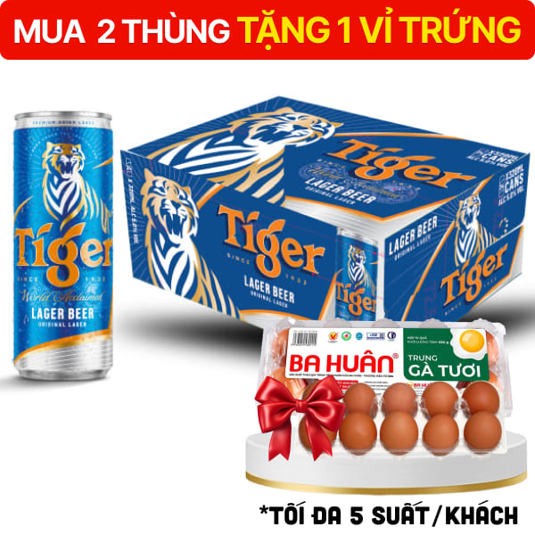 Thùng 24 lon bia Tiger 330ml