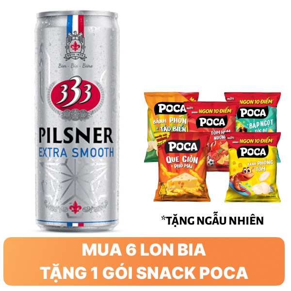 Bia 333 Pilsner Extra Smooth lon 330ml