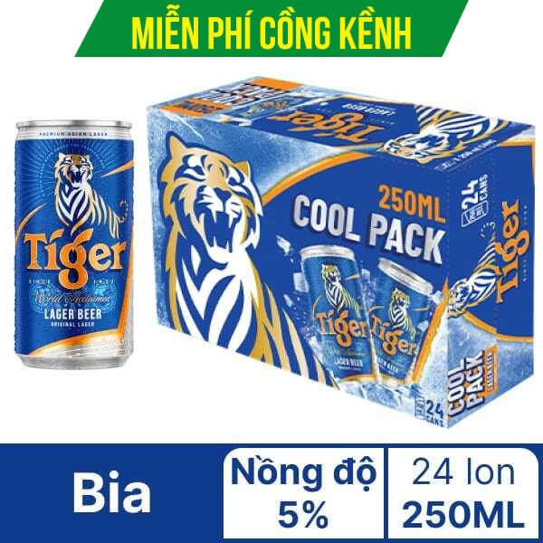 Thùng 24 lon bia Tiger lon 250ml