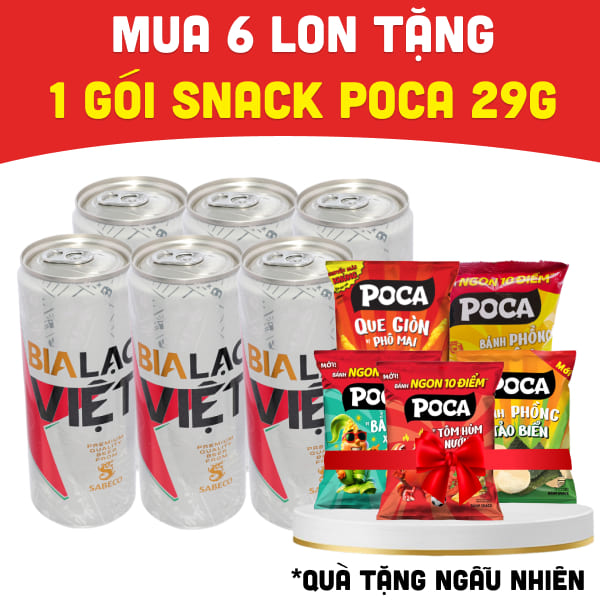 6 lon bia Lạc Việt 330ml