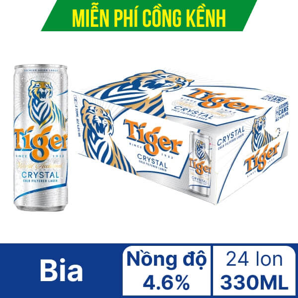 Thùng 24 lon bia Tiger Bạc 330ml