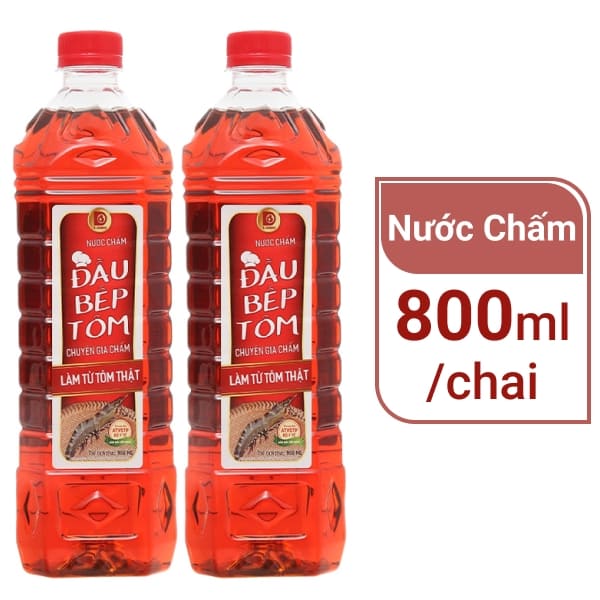 2 chai nước chấm Đầu Bếp Tôm 900ml