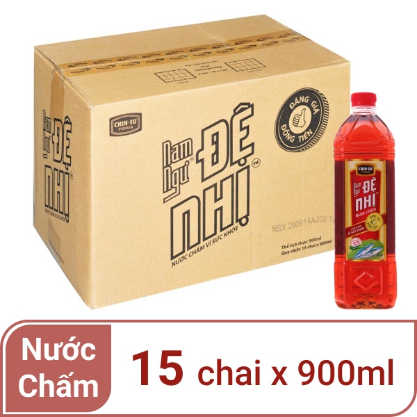Thùng 15 chai nước chấm Nam Ngư Đệ Nhị 900ml