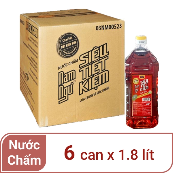 Thùng 6 can nước chấm Nam Ngư Siêu Tiết Kiệm 1,8 lít