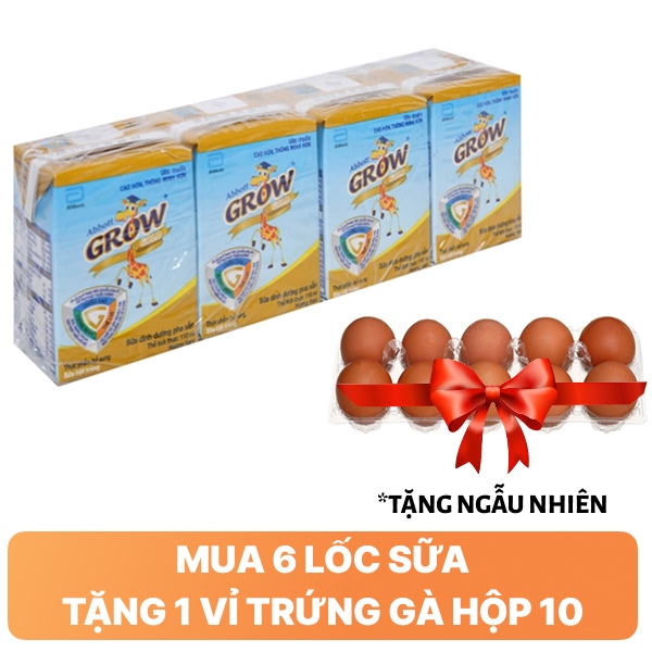 Lốc 4 hộp sữa Abbott Grow Gold vani 110ml