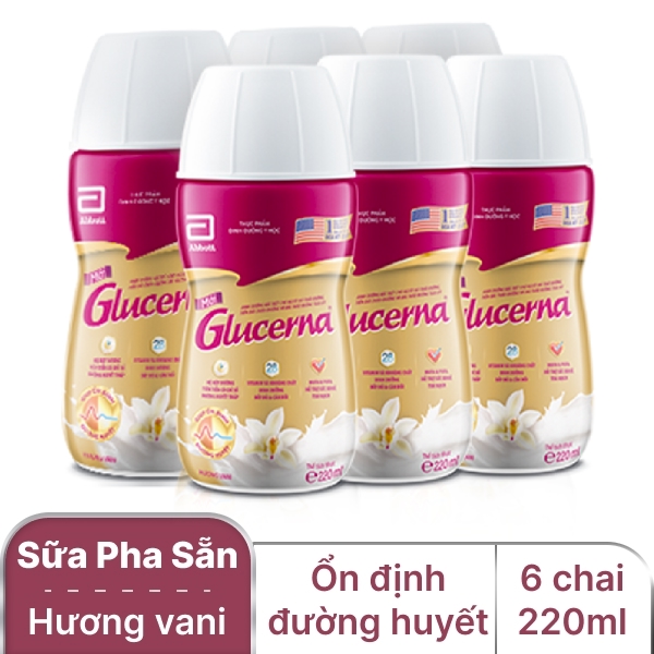 6 chai sữa pha sẵn Glucerna vani 220ml