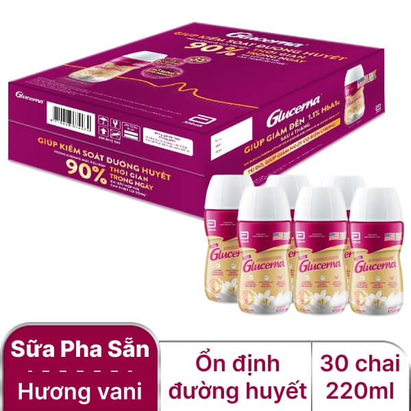 30 chai sữa pha sẵn Glucerna vani 220ml