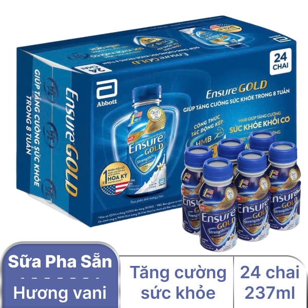 24 chai sữa pha sẵn Ensure Gold vani 237ml