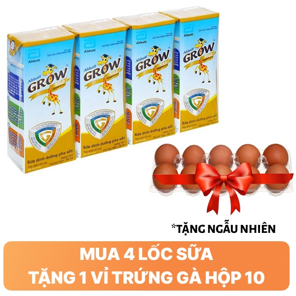 Lốc 4 hộp sữa Abbott Grow Gold vani 180ml