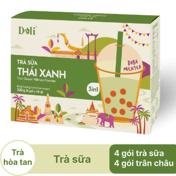Trà sữa trân châu Deli Thái xanh hộp 240g