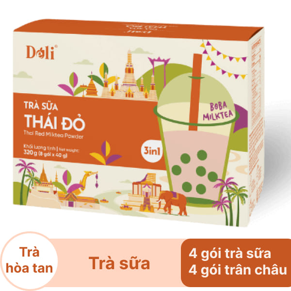 Trà sữa trân châu Deli Thái đỏ hộp 240g