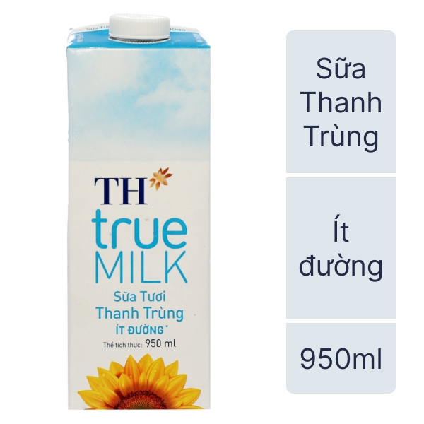 Sữa thanh trùng ít đường TH true MILK 950ml