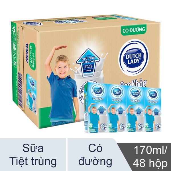 Thùng 48 hộp sữa tươi Dutch Lady Cao Khoẻ 170ml