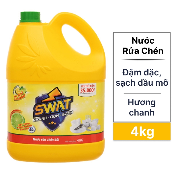 Nước rửa chén Swat chanh 4kg